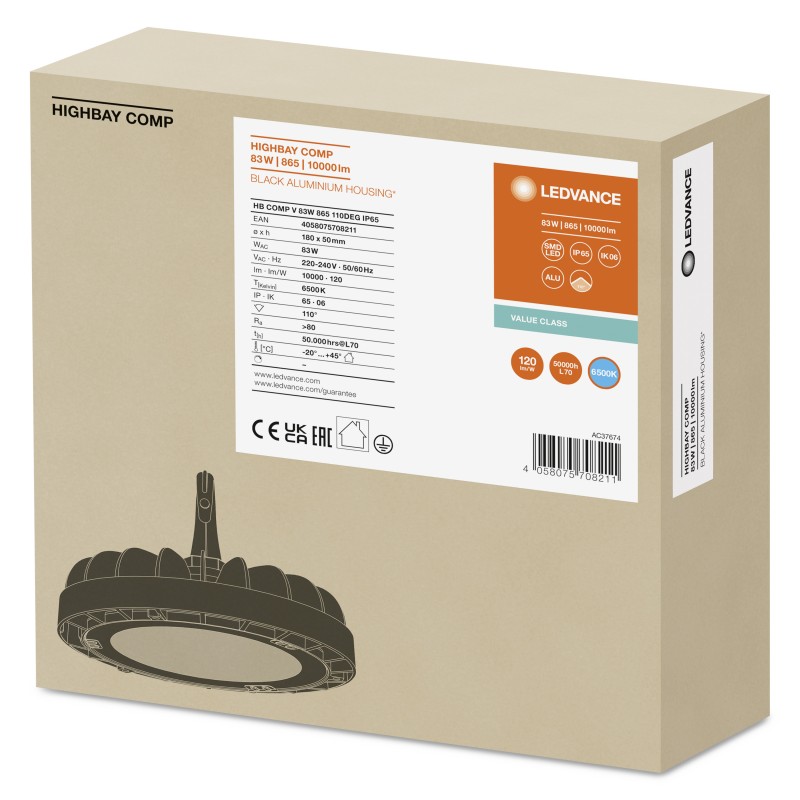 HB COMP V 83W 865 110DEG IP65 LEDVANCE светильник светодиодный фото 5